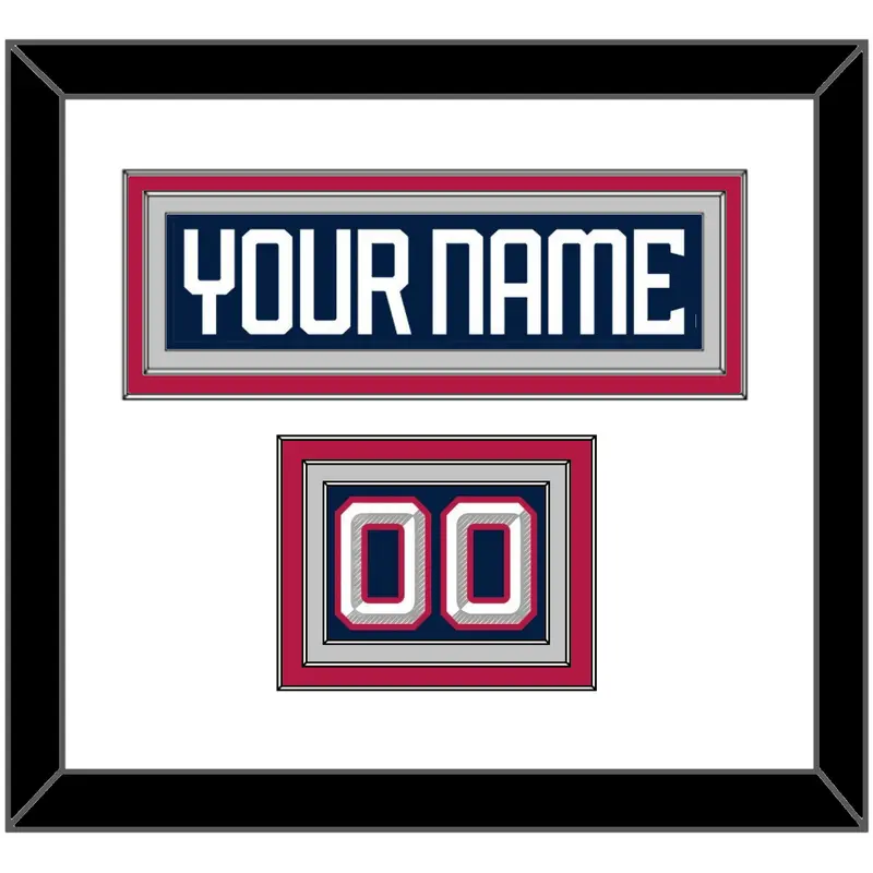 United States Mens Hockey Nameplate & Number (Shoulder) - 2025 4 Nations Blue - Triple Mat 2