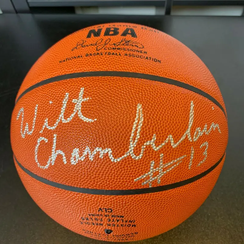 Beautiful Wilt Chamberlain #13 Signed Spalding NBA Official Game Basketball JSA