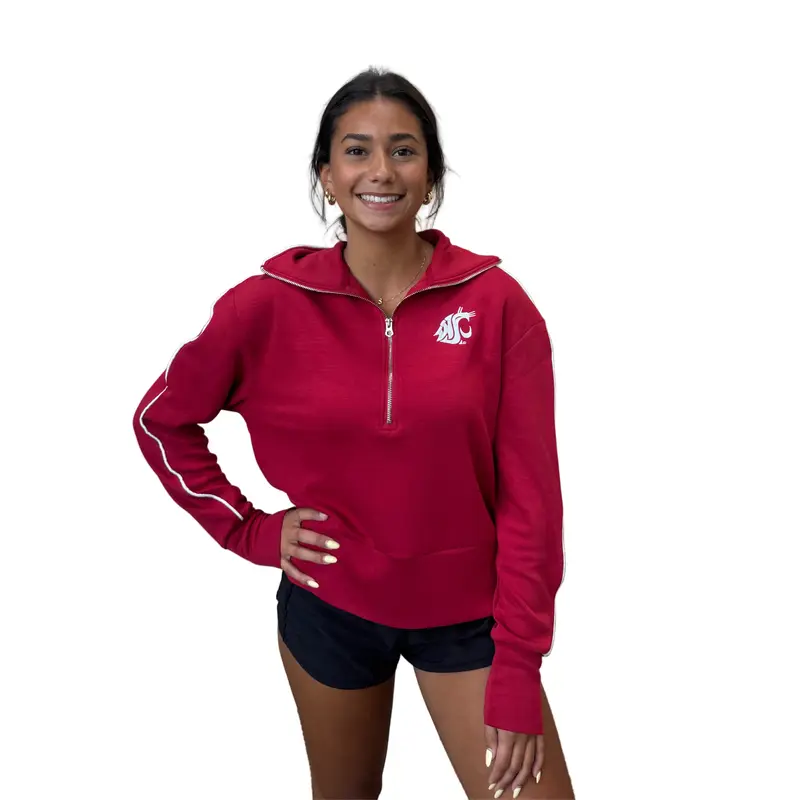 ZooZatz Womens Trad 1/2 Zip Crimson