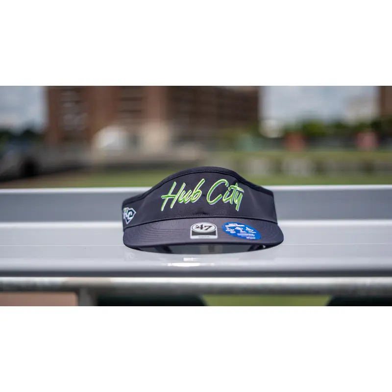 47 OSFA Navy Hub City Script Visor