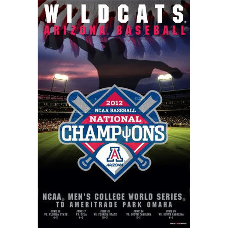 Arizona Wildcats 2012 NCAA Baseball National Champions Commemorative Poster