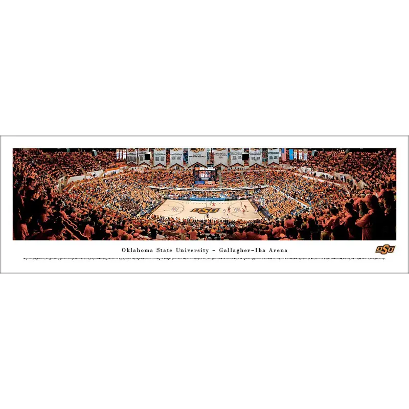 Oklahoma State Cowboys "Basketball Bedlam" Game Night Panoramic Poster Print