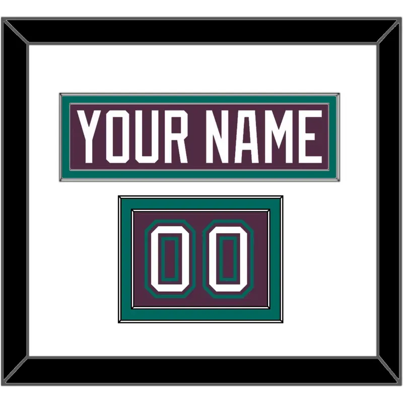 Anaheim Nameplate & Number (Shoulder) - Road Purple (1993-2006) - Double Mat 1