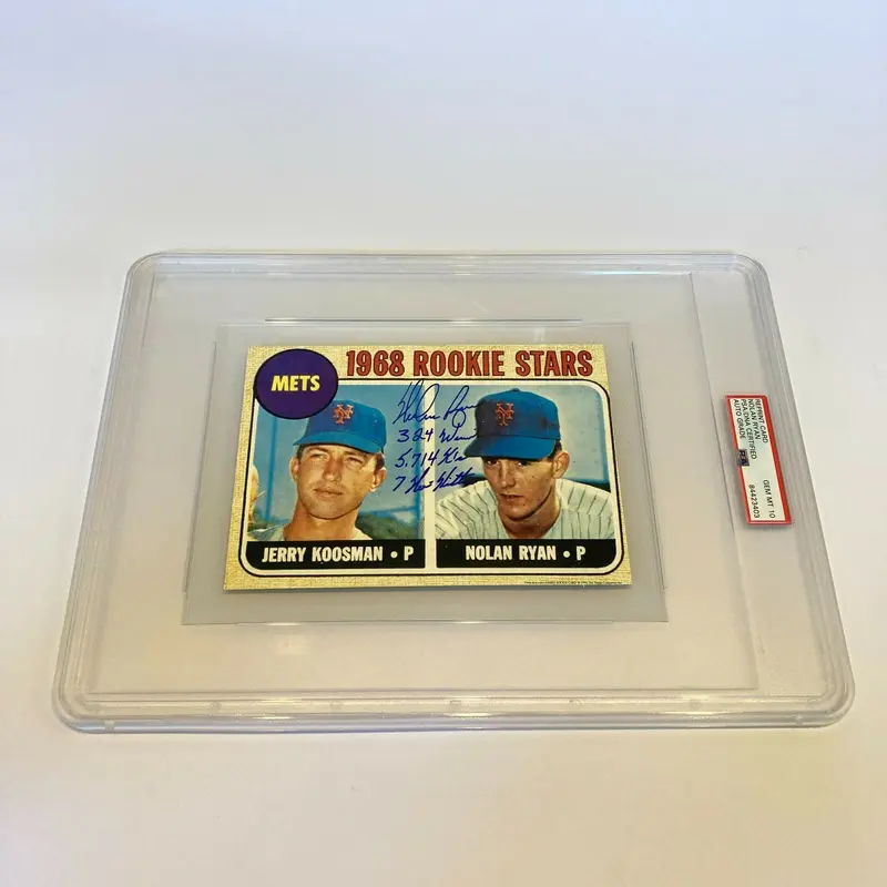 Nolan Ryan Signed Heavily Inscribed Jumbo 1968 Topps RC RP PSA DNA GEM MINT 10
