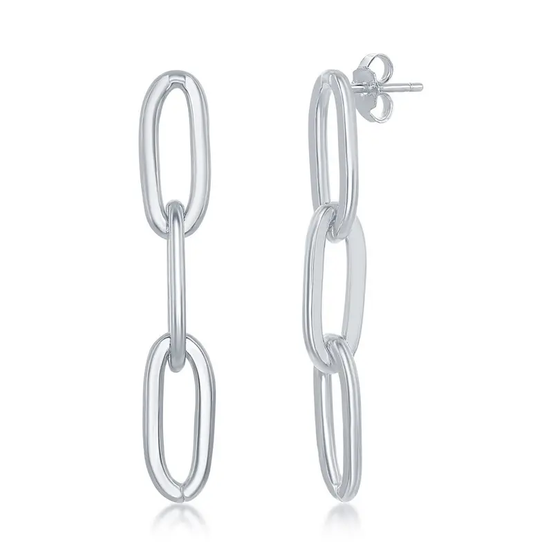 Sterling Silver, Paperclip earrings