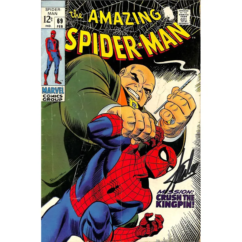Stan Lee Signed Amazing Spider-Man #69 Comic Book Crush The Kingpin PSA #W18606