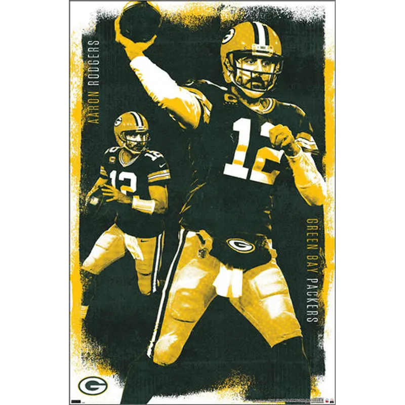 Aaron Rodgers "Superstar" Green Bay Packers QB NFL Action Wall POSTER - Costacos 2022