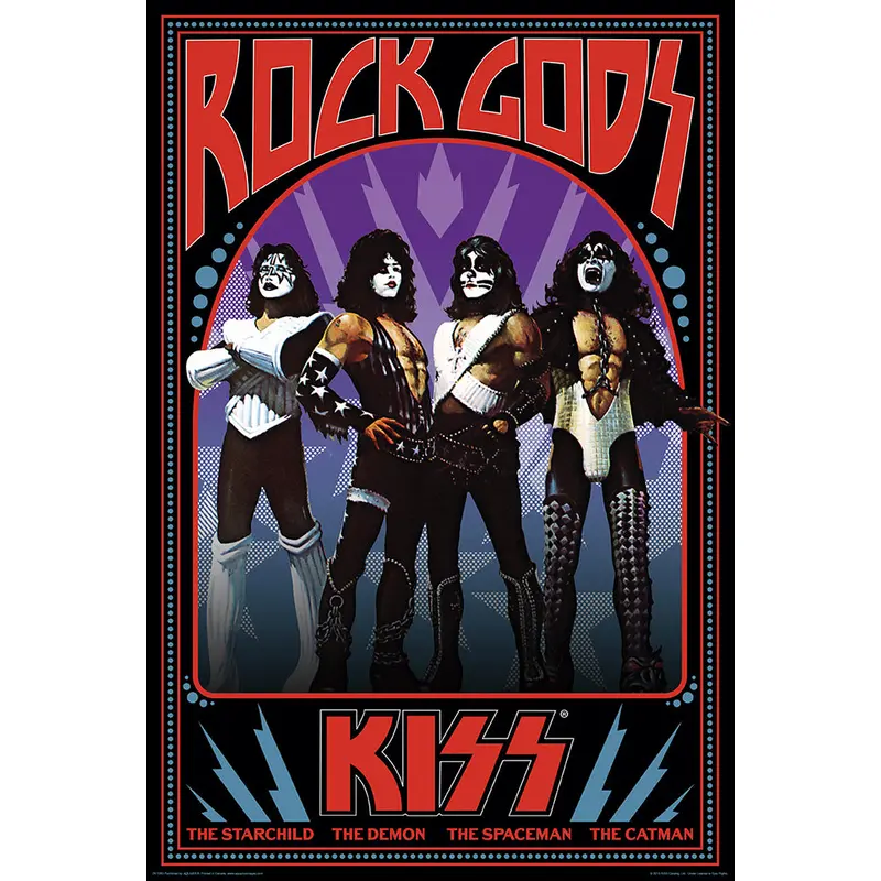 Kiss "Rock Gods" Rock Band Music Group Poster - Aquarius Images