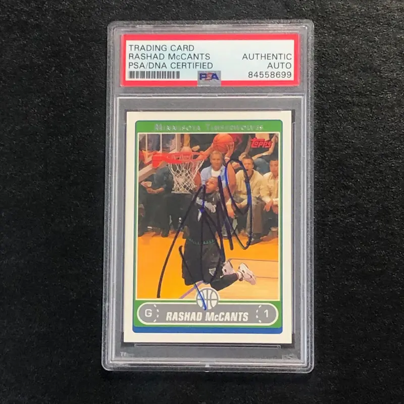 2006-07 Topps #196 Rashad McCants Signed Card AUTO PSA Slabbed Minnesota Timberwolves