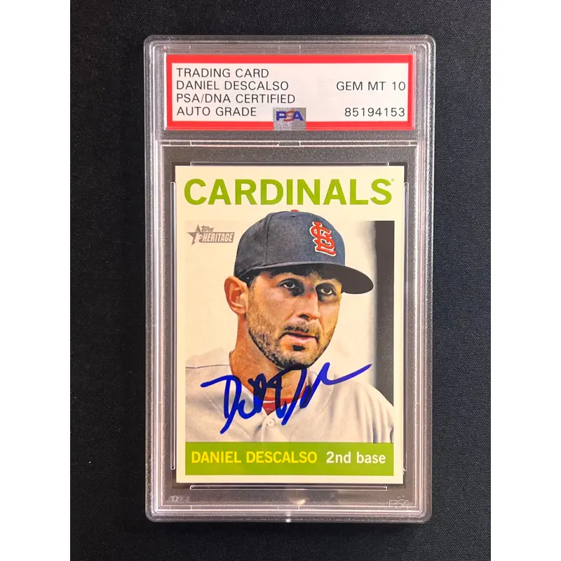 2012 Topps Heritage #134 Daniel Descalso Signed Card PSA Slabbed Auto Cardinals