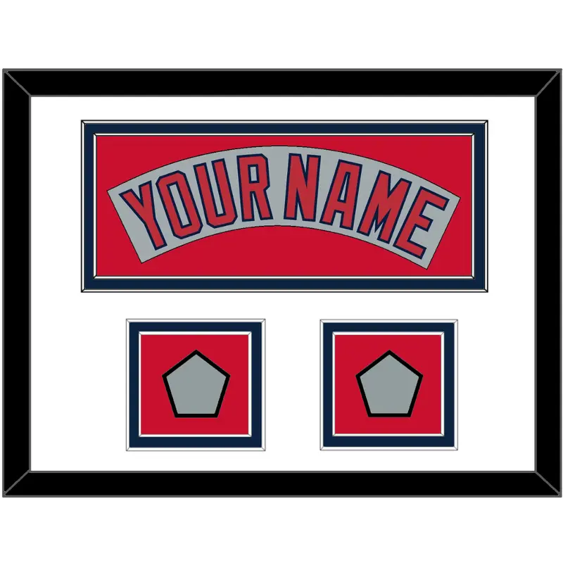 Boston Nameplate & Two World Series Jersey Patches - Road Gray (1992-2008)- Double Mat 2