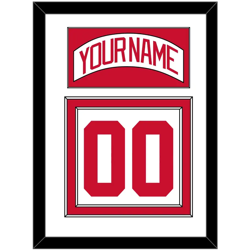 Detroit Nameplate & Number (Back) - Road White (2007-2017) - Double Mat 1