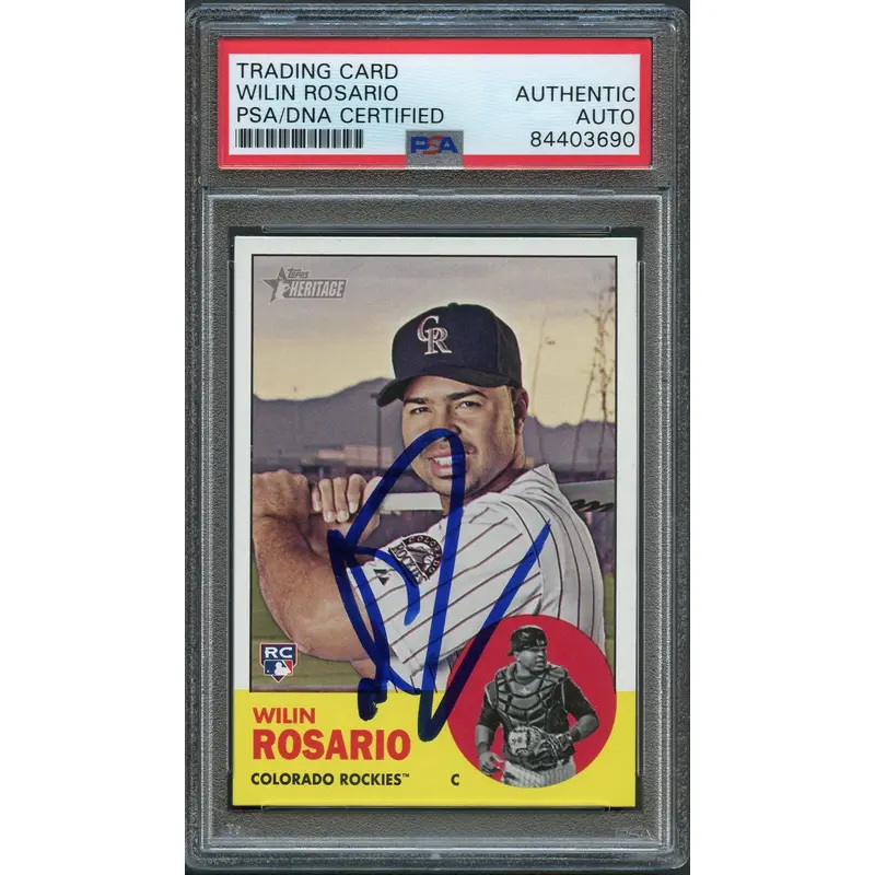 Topps Heritage #273 Wilin Rosario Signed Card PSA Slabbed Auto Rockies RC