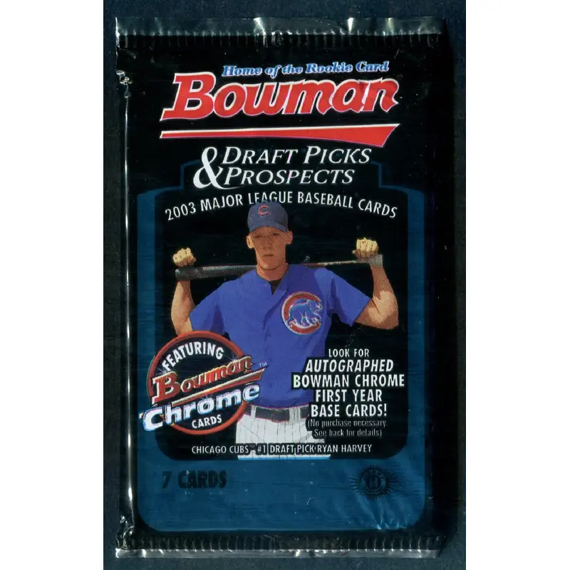 2003 Bowman Draft Picks & Prospects Baseball Unopened Pack (Hobby) (7)