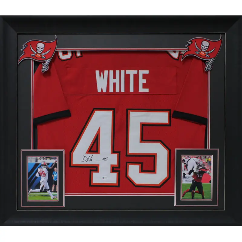 Devin White Authentic Signed Red Pro Style Framed Jersey Autographed BAS Witness
