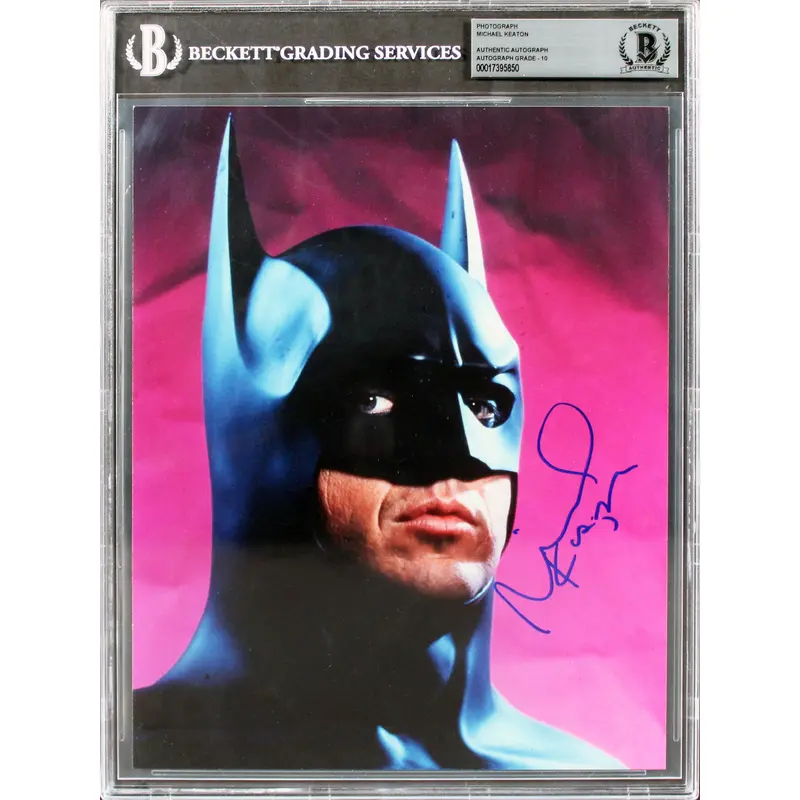 Michael Keaton Batman Authentic Signed 8x10 Photo Auto Graded 10! BAS Slabbed