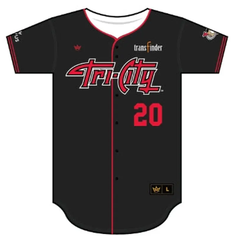 ValleyCats Full Button-Down Black Jersey
