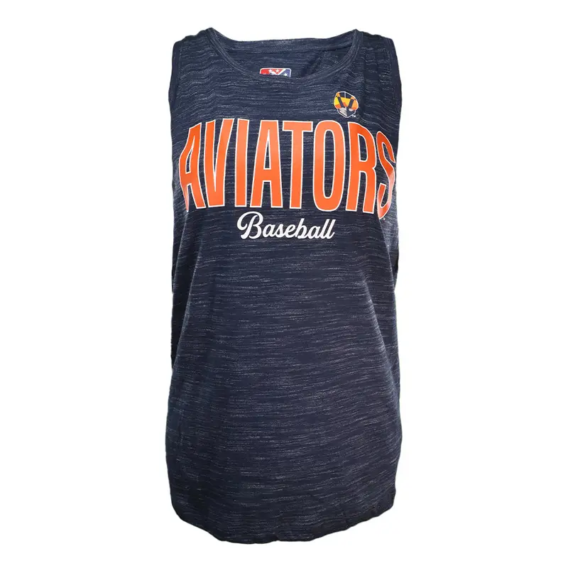 Women's New Era Aviators Baseball Space Dye Navy Back Knot Tank