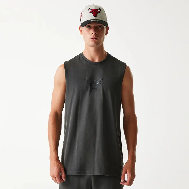 Chicago Bulls NBA Washed Grey Sleeveless T-Shirt