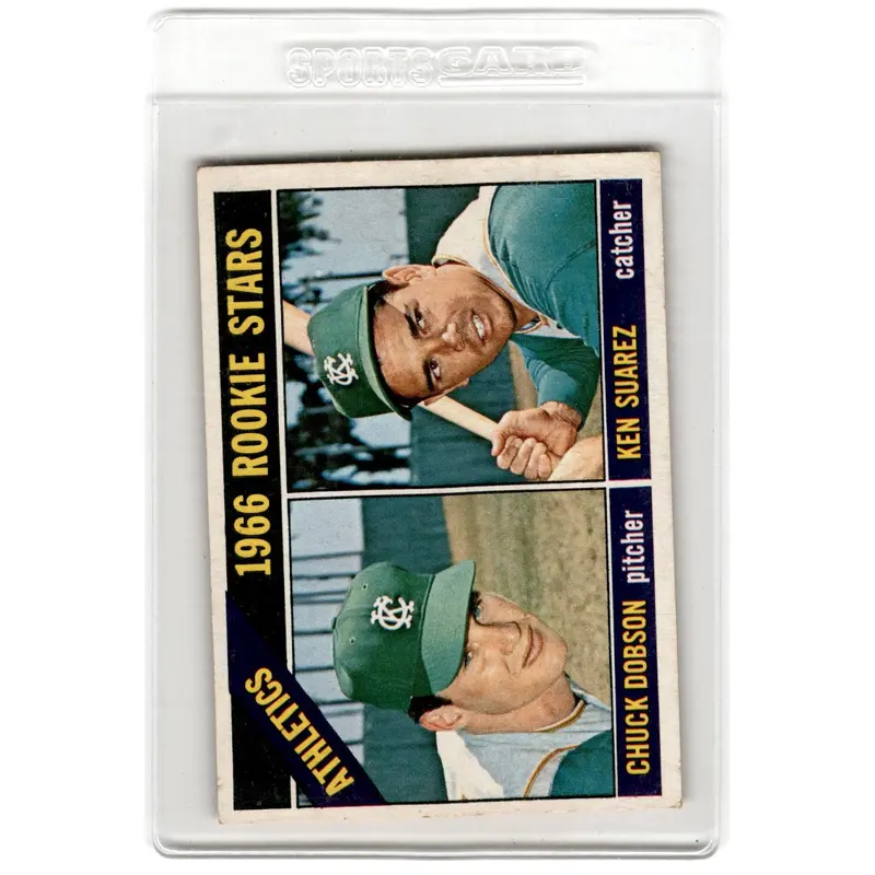 1966 Topps Athletics Rookies - Chuck Dobson/Ken Suarez #588 Rookie EX
