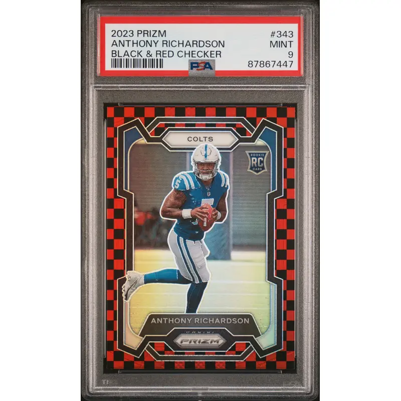 Anthony Richardson 2023 Panini Prizm Black and Red Checker PSA 9 Mint
