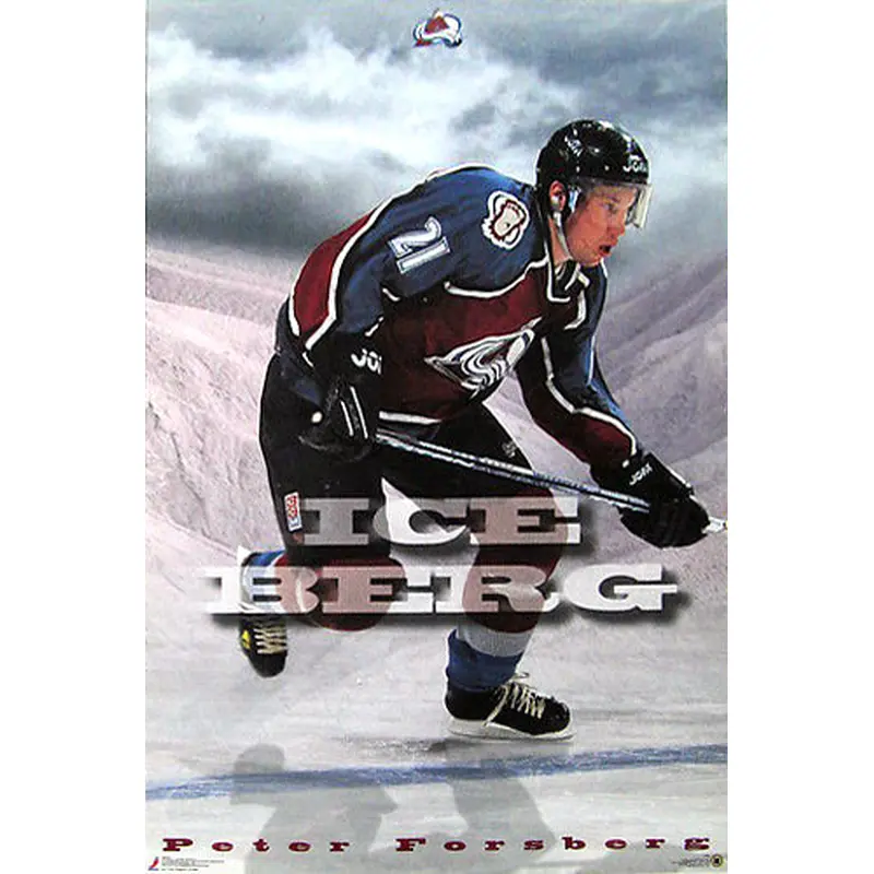 Peter Forsberg "Ice Berg" Colorado Avalanche NHL Action Poster - Costacos 1997