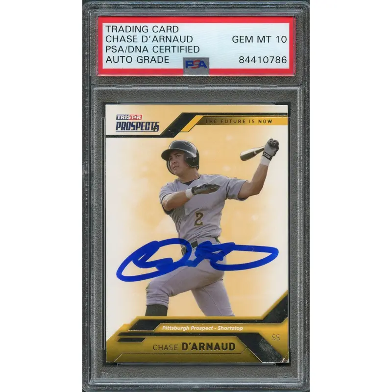 2009 TRISTAR Prospects #76 Chase D'Arnaud Signed Card PSA Slabbed Auto 10 Pirates