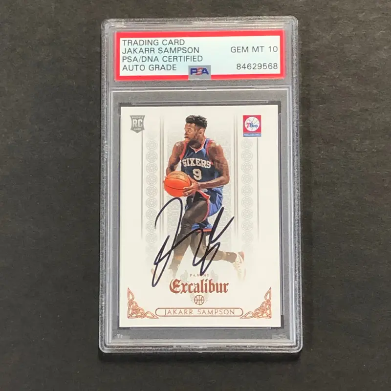 2014-15 Panini Excalibur #9 Jakarr Sampson Signed Card AUTO PSA Slabbed RC 76ers