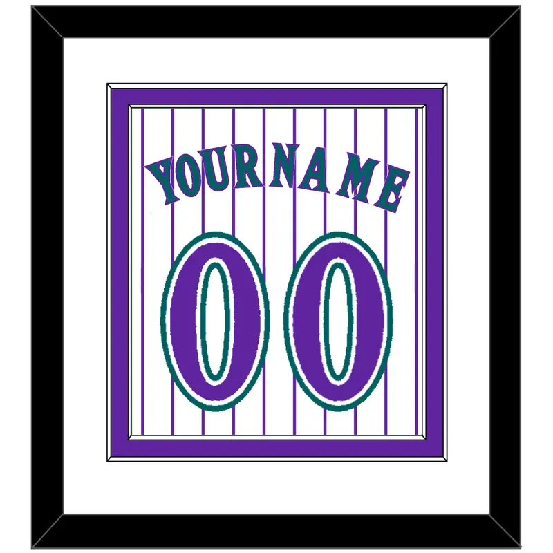 Arizona Name & Number - Alternate Home White Pinstripes (1998-2006) - Double Mat 1