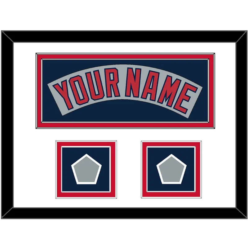 Boston Nameplate & Two World Series Jersey Patches - Road Gray (1992-2008)- Double Mat 1