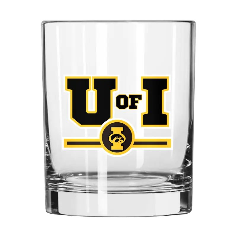 Iowa 14oz Letterman Rocks Glass