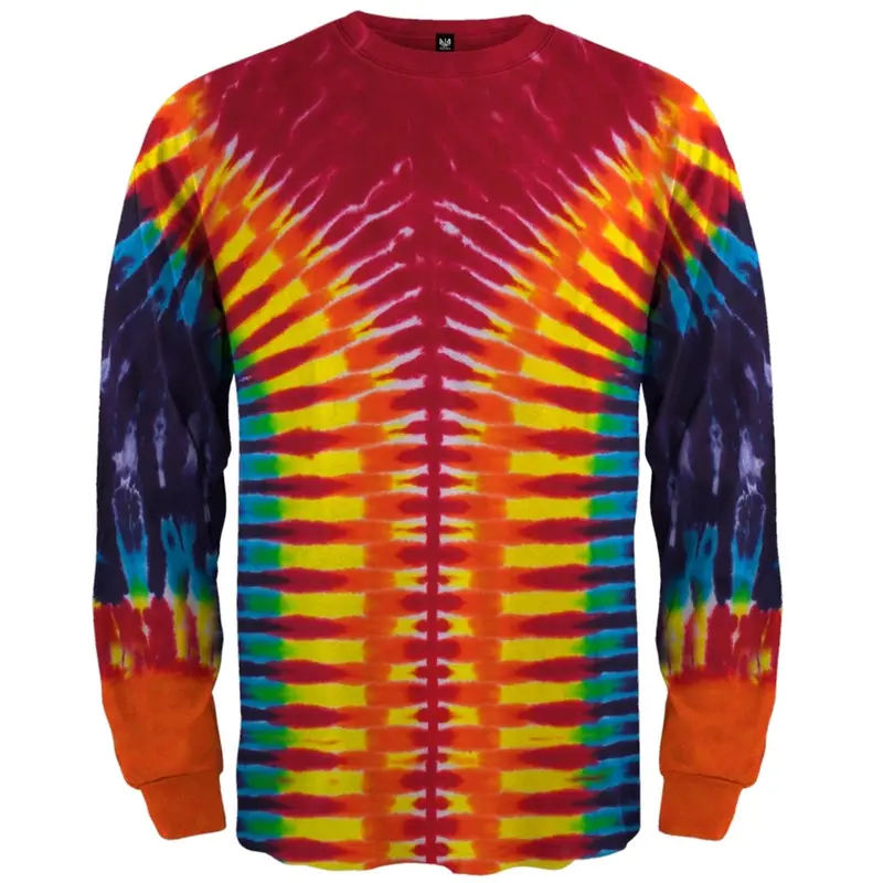 V-Pattern Tie Dye Long Sleeve T-Shirt