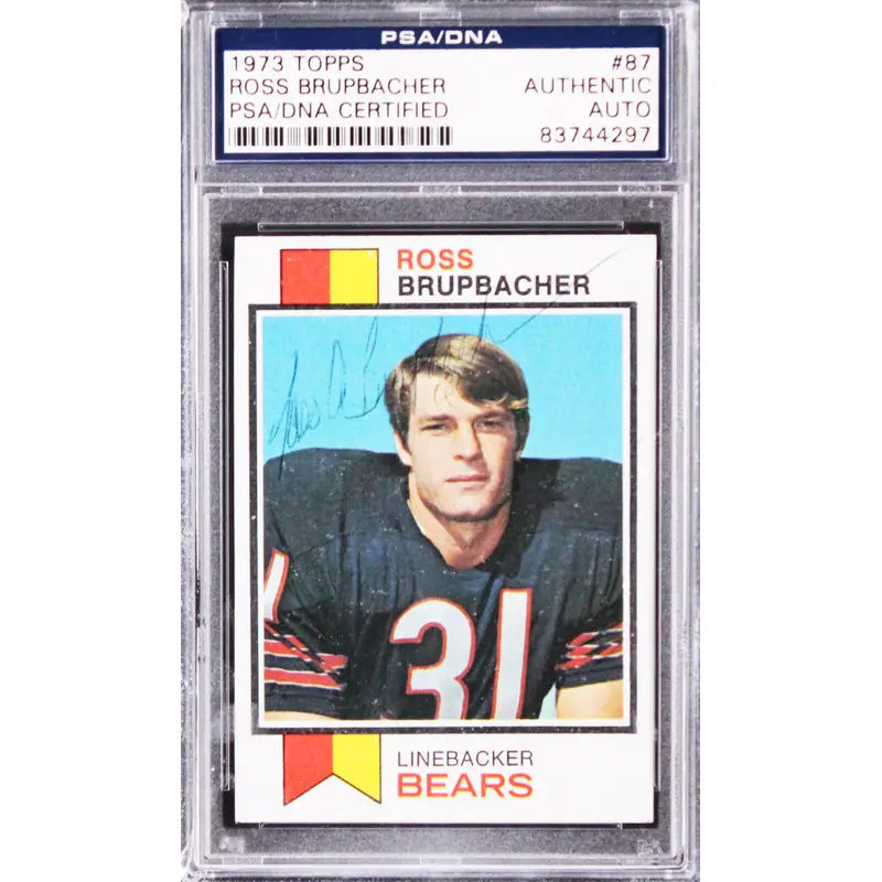 Bears Ross Brupbacher Authentic Signed 1973 Topps #87 Card PSA/DNA Slabbed