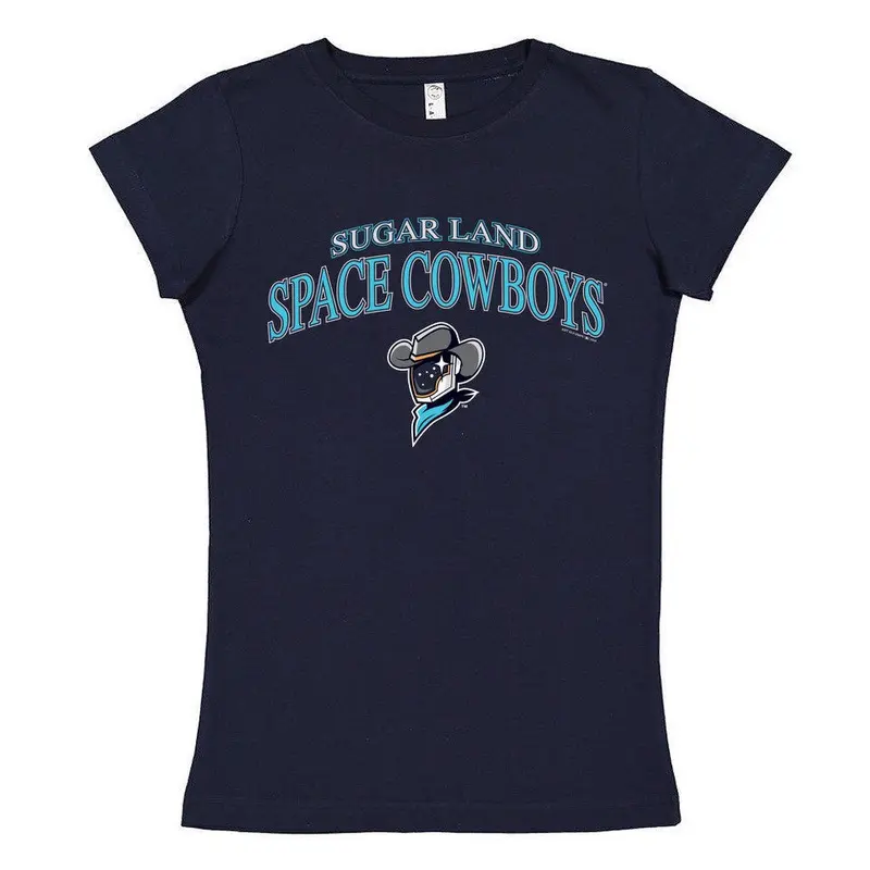 Sugar Land Space Cowboys Soft as a Grape Women's Tee Fine Jersey Navy