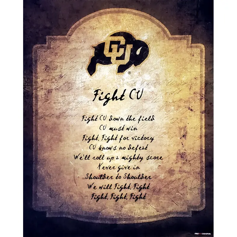 Colorado Buffaloes "Fight CU" Official Fight Song Poster Print - ProGraphs