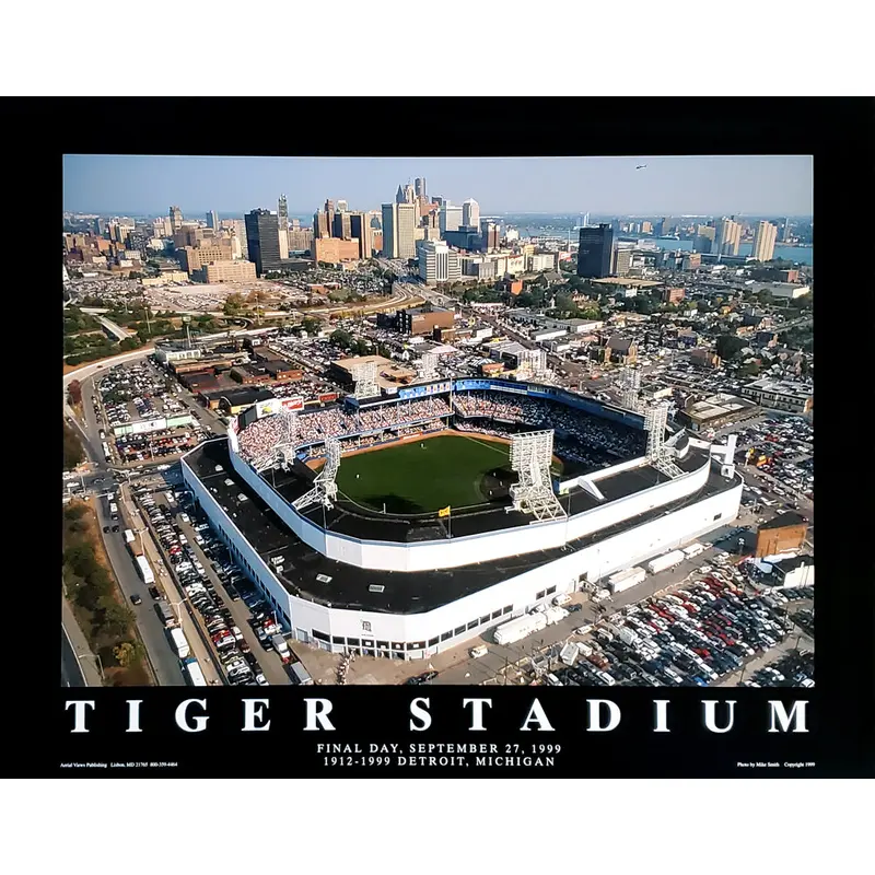 Detroit Tigers Tiger Stadium "From Above" (1999) Poster - Aerial Views Inc.