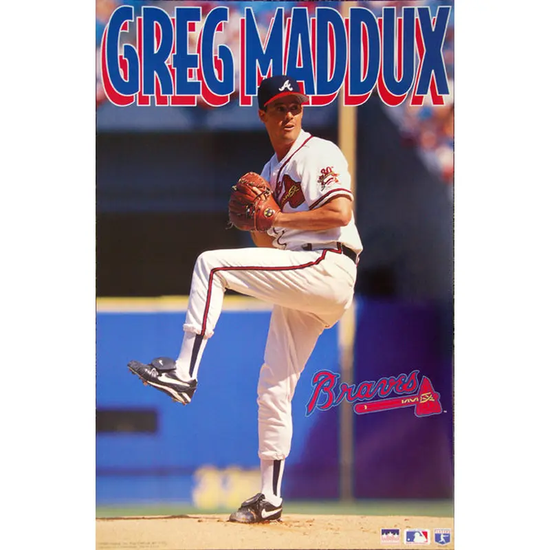 Greg Maddux "Prime" Atlanta Braves MLB Baseball Action Poster - Starline 1995