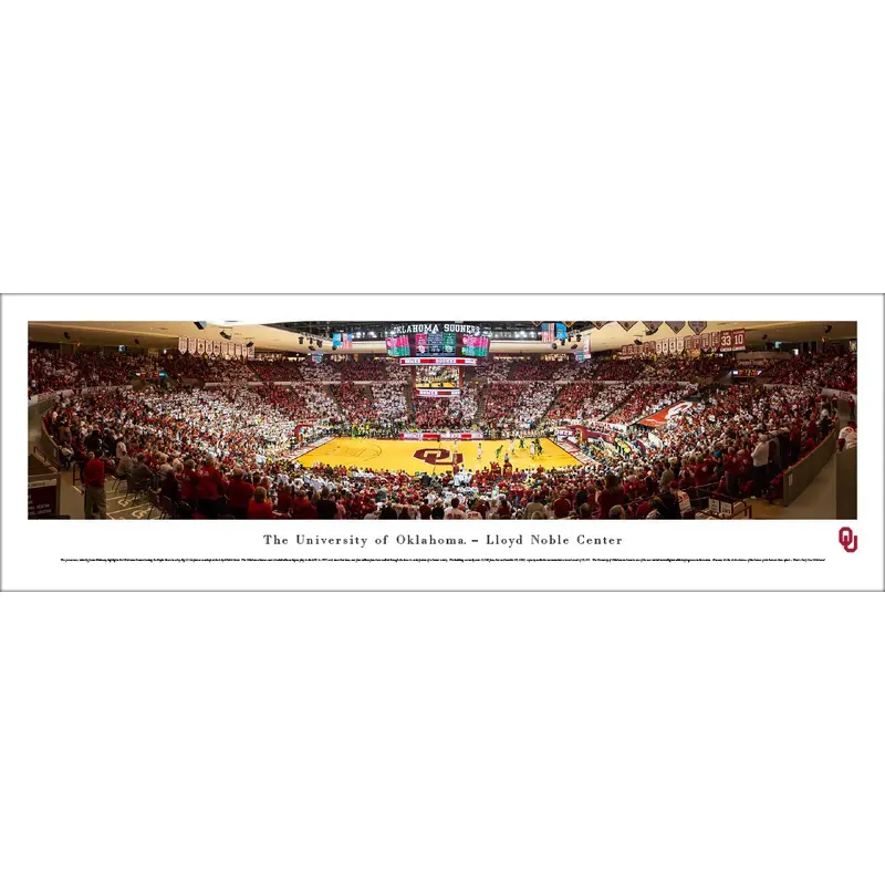 Oklahoma Sooners Basketball Lloyd Noble Center Panoramic Poster Print - Blakeway 2016