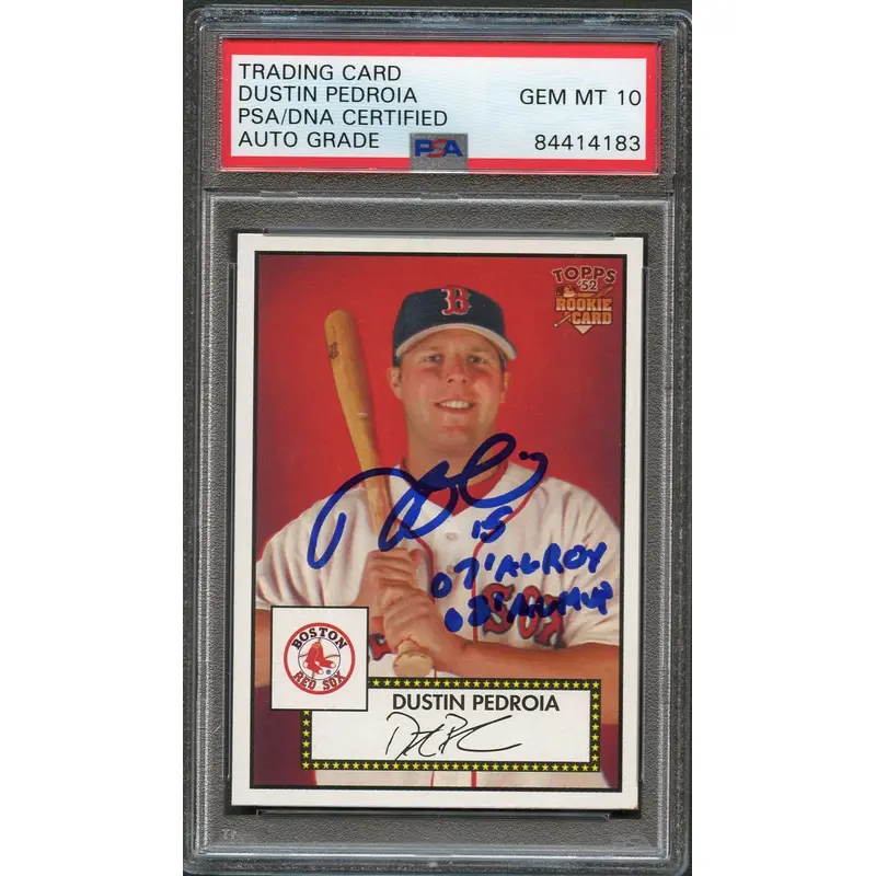 2006 Topps 52' #40 Dustin Pedroia Card PSA Slabbed Auto 10 Red Sox