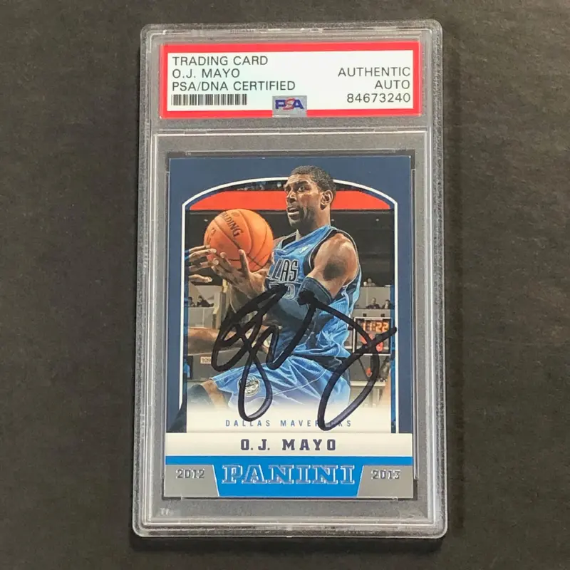 2012-13 Panini Basketball #131 O.J. Mayo Signed Card AUTO PSA Slabbed Mavericks