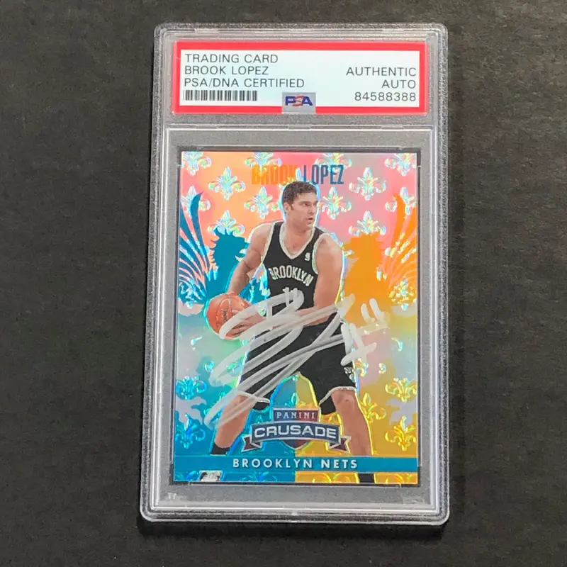 2013-14 Panini Crusade #234 Brook Lopez Signed Card AUTO PSA Slabbed Nets