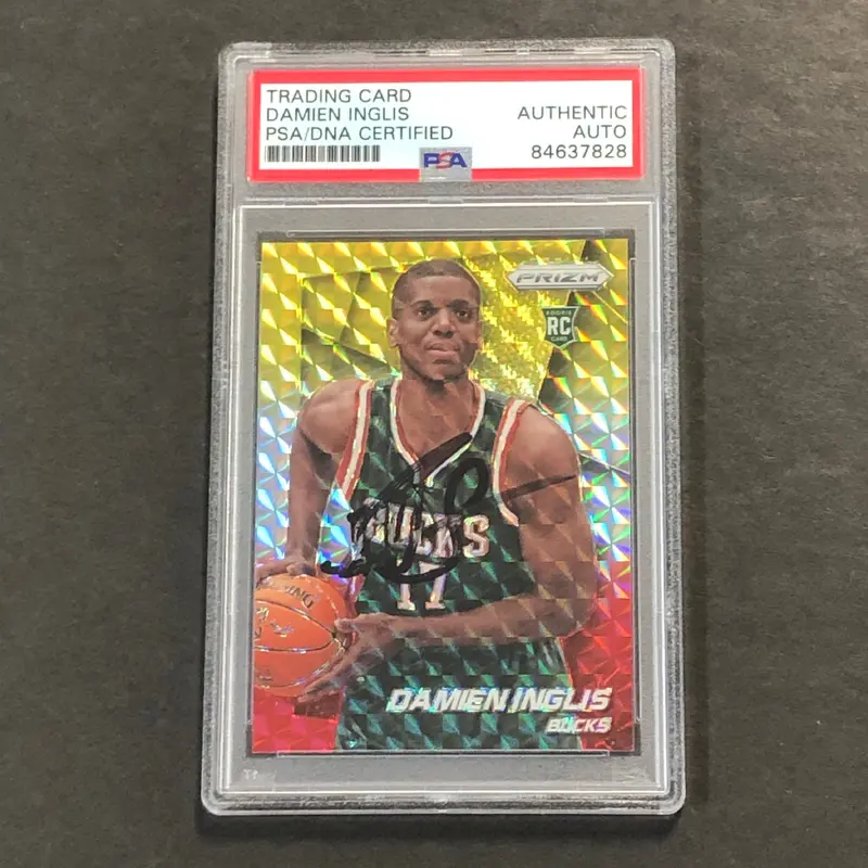 2014-15 Panini Prizm #299 Damien Inglis Signed Card AUTO PSA Slabbed RC Bucks