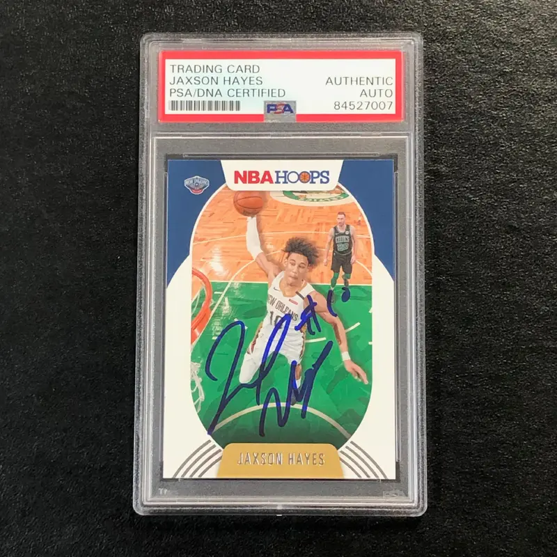 2020-21 NBA Hoops #66 Jaxson Hayes Signed Card AUTO PSA Slabbed Pelicans