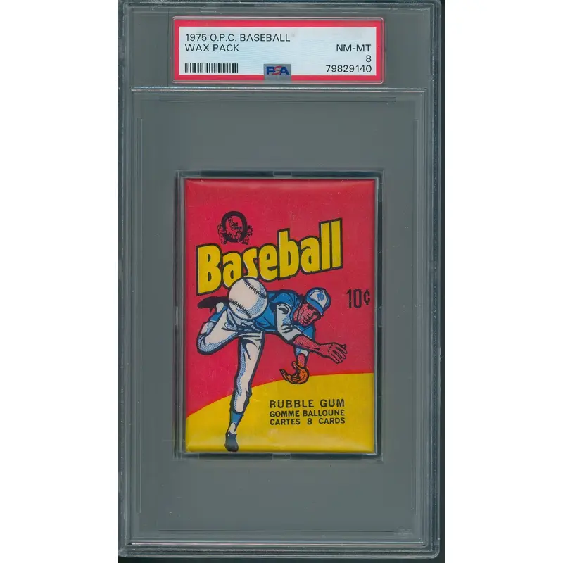 1975 OPC O-Pee-Chee Baseball Unopened Wax Pack PSA 8 *9140