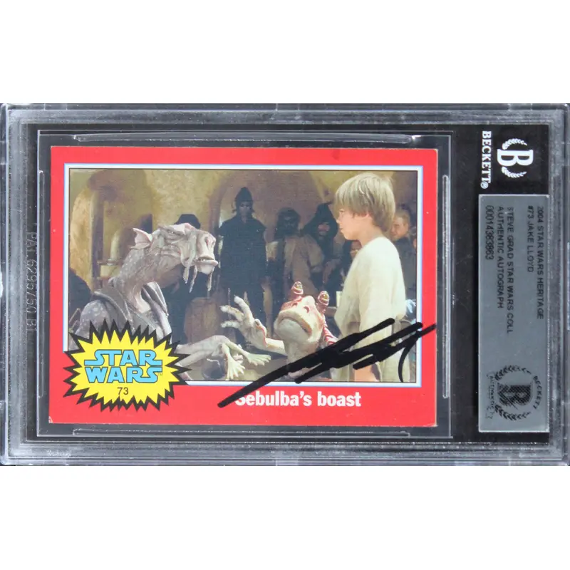 Jake Lloyd Authentic Signed 2004 Star Wars Heritage #73 Card BAS Slabbed