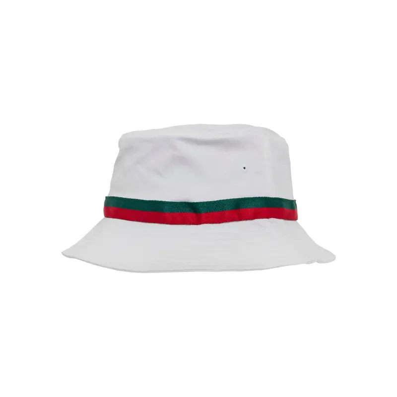 Stripe Bucket Hat - White/Firered/Green