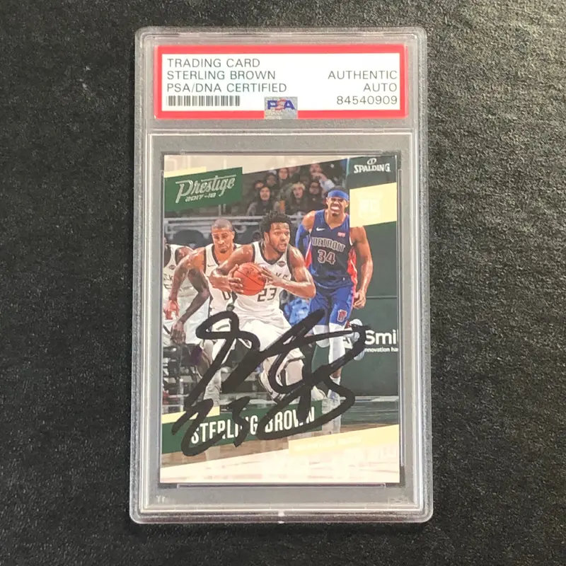 2017-18 Panini Prestige #193 STERLING BROWN Signed Card AUTO PSA/DNA Slabbed Bucks