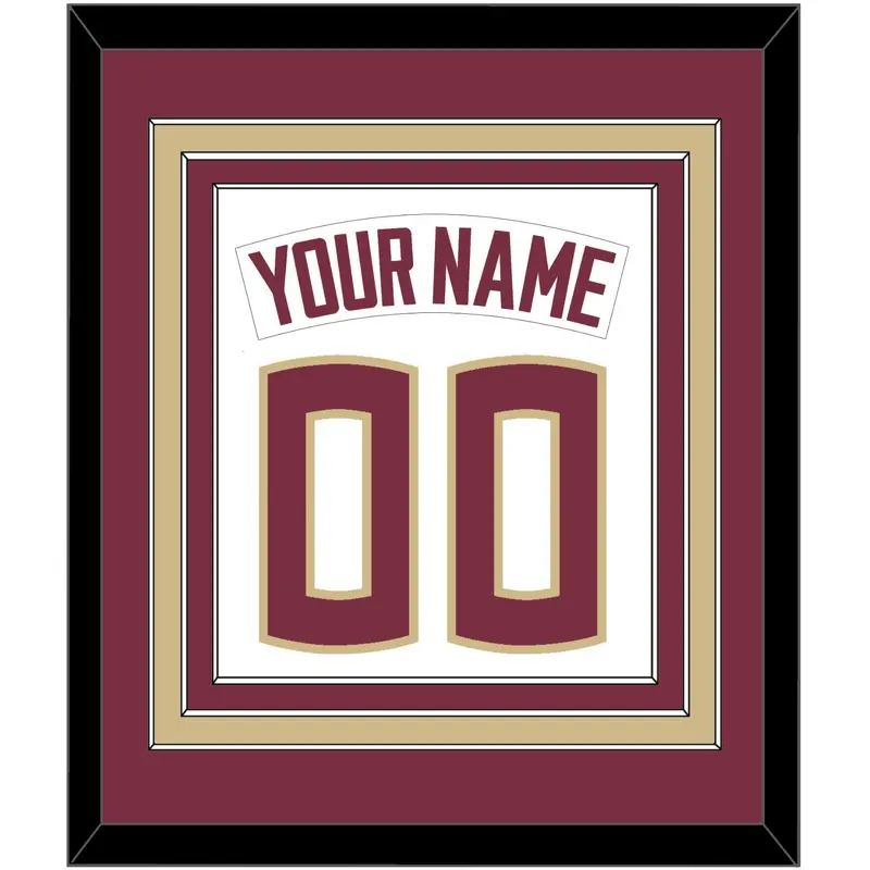 Florida State Baseball Nameplate & Number (Back) Combined - Home White - Triple Mat 2