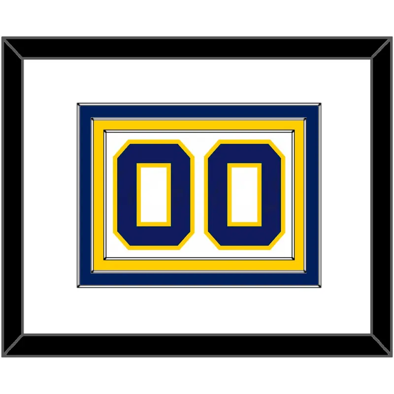 Navy Basketball Number - Home White (1983-1987) - Triple Mat 1