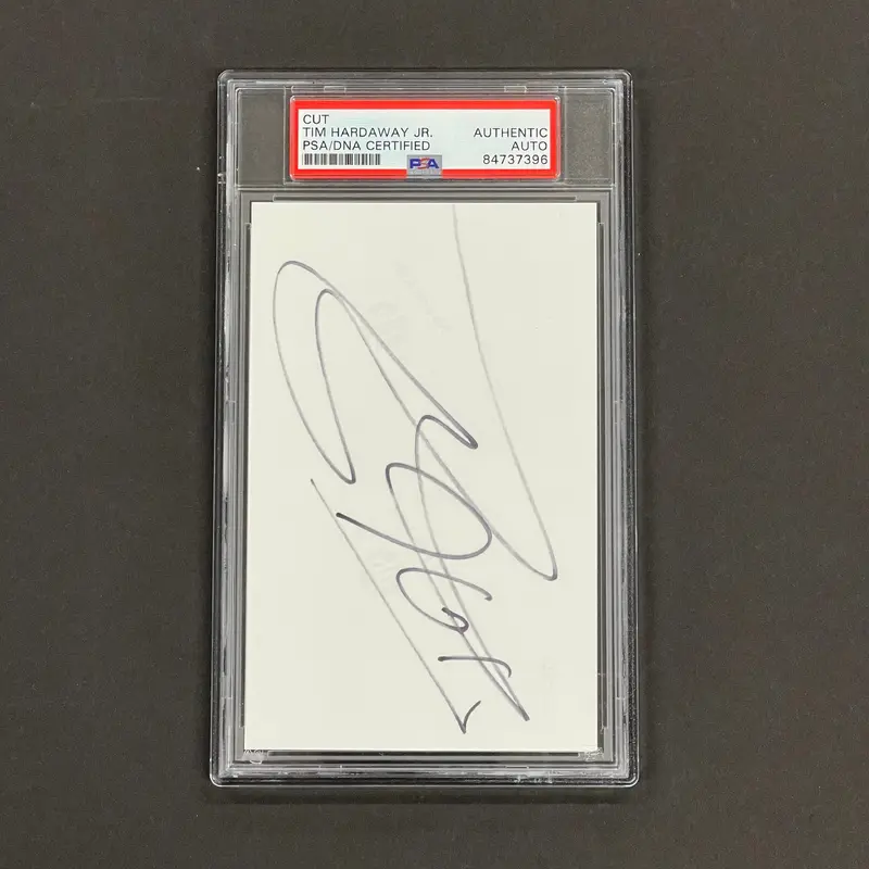 Tim Hardaway signed cut PSA/DNA slabbed Auto Autographed Warriors